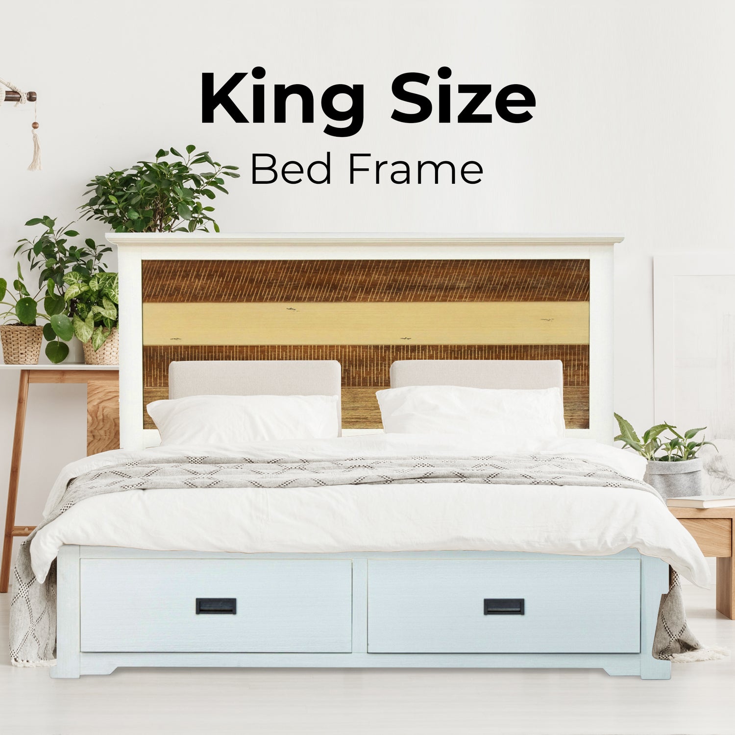 Orville Bed Frame King Size Mattress Base With Storage Drawers - Multi Color-Furniture &gt; Bedroom-PEROZ Accessories