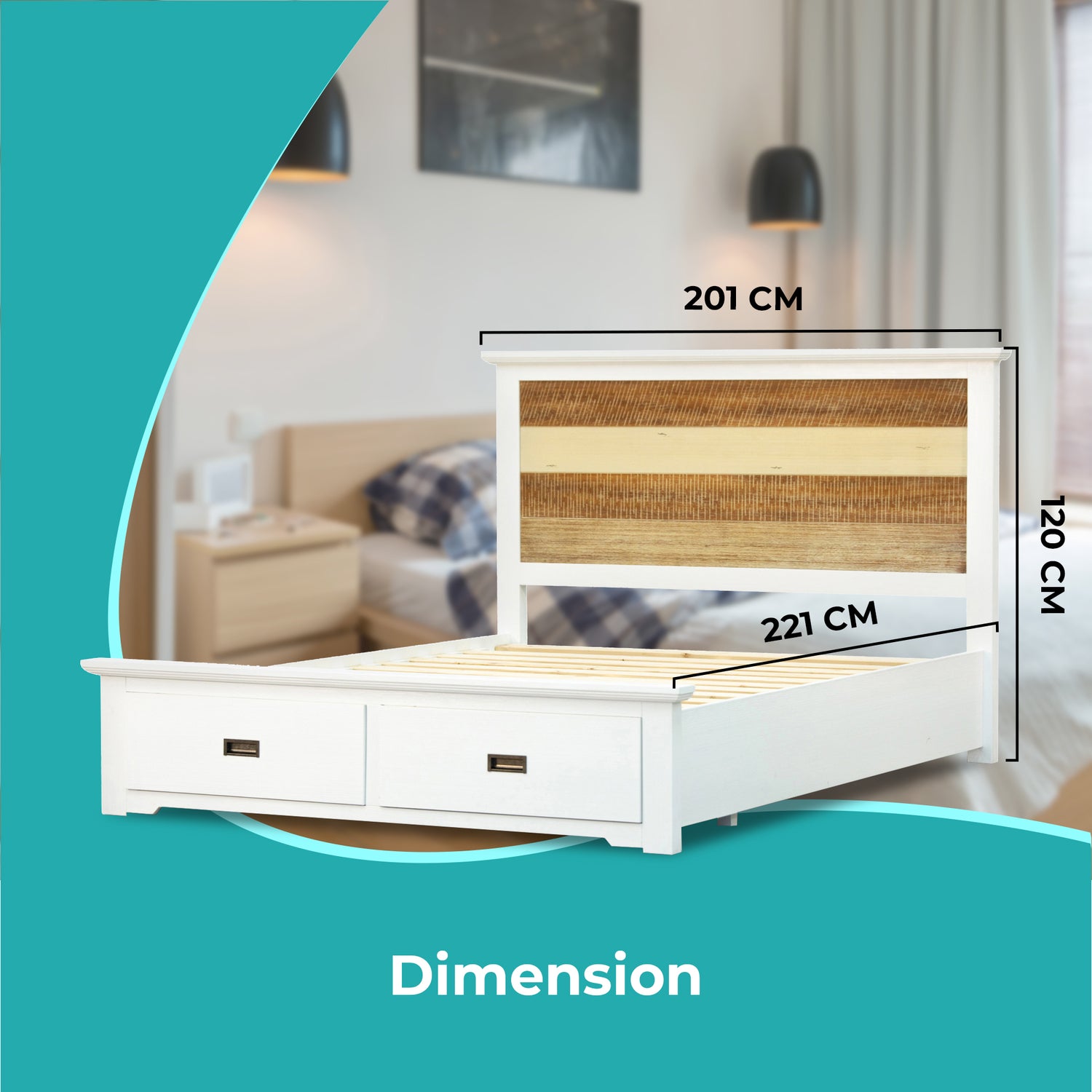 Orville Bed Frame King Size Mattress Base With Storage Drawers - Multi Color-Furniture &gt; Bedroom-PEROZ Accessories