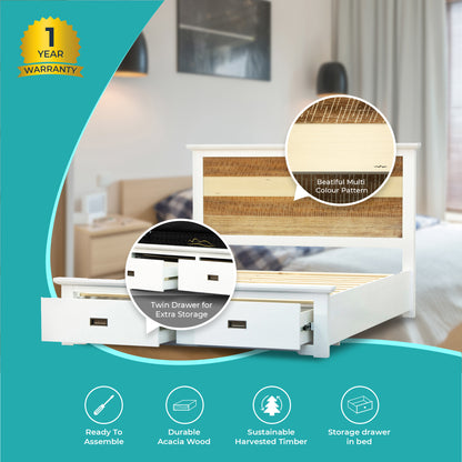 Orville Bed Frame King Size Mattress Base With Storage Drawers - Multi Color-Furniture &gt; Bedroom-PEROZ Accessories