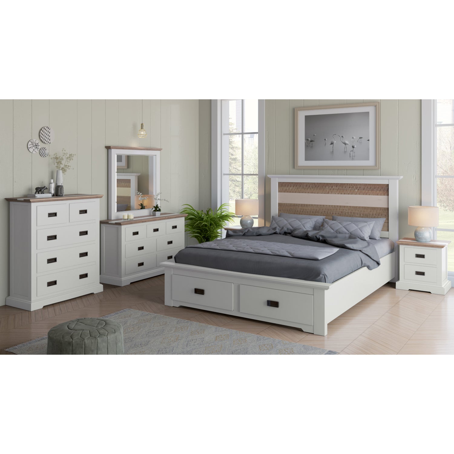 Orville Bed Frame King Size Mattress Base With Storage Drawers - Multi Color-Furniture &gt; Bedroom-PEROZ Accessories