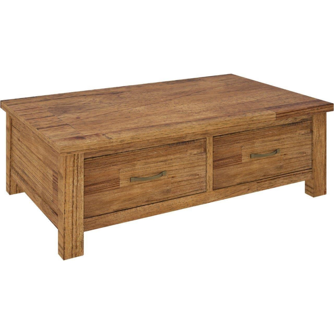 Birdsville Coffee Table 120cm 2 Drawer Solid Mt Ash Timber Wood - Brown-Furniture &gt; Living Room-PEROZ Accessories