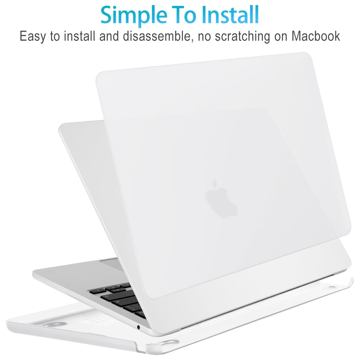 15 inch Air 2023 MacBook Air Matte Case A2941 M2 Chip Hard Shell Case Keyboard Cover White-Electronics &gt; Computer Accessories-PEROZ Accessories