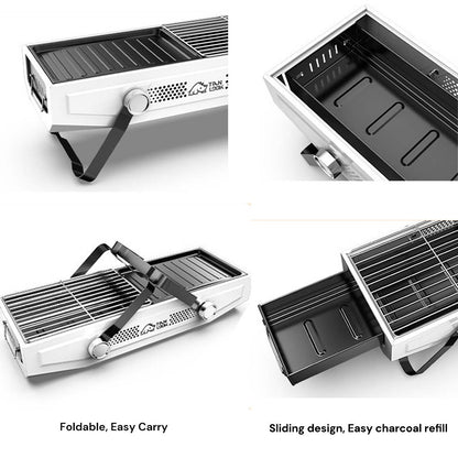 Foldable Portable Charcoal Frying Grill Grilling Outdoor Tabletop BBQ Grill For Camping Hiking Picnics-Appliances &gt; Kitchen Appliances-PEROZ Accessories