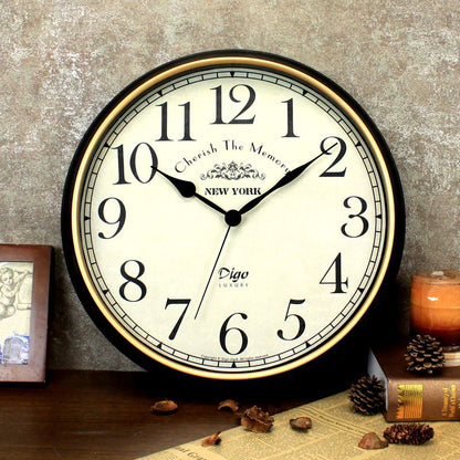 Wall Clock Large 41cm Silent Home Wall Decor Retro Clock for Living Room Kitchen Home Office-Home &amp; Garden &gt; Decor-PEROZ Accessories