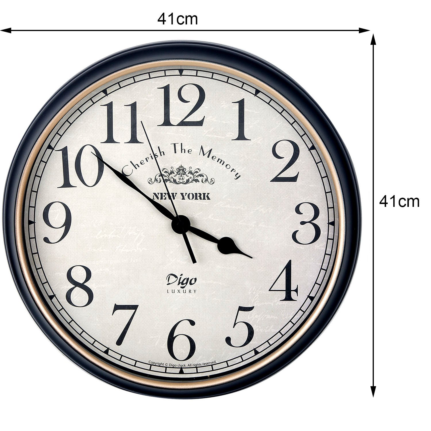 Wall Clock Large 41cm Silent Home Wall Decor Retro Clock for Living Room Kitchen Home Office-Home &amp; Garden &gt; Decor-PEROZ Accessories