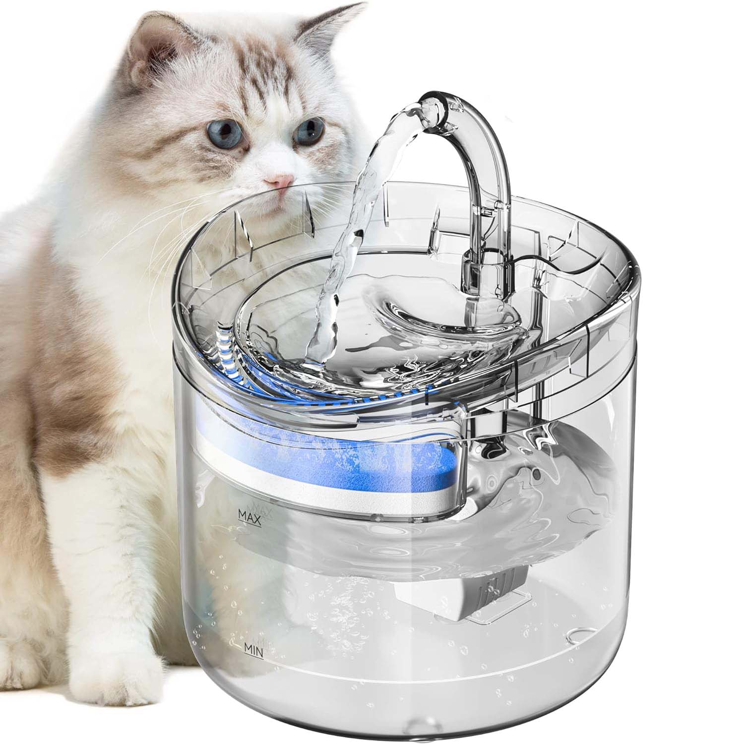 Cat Dog Water Fountain Pet Water Dispenser 1.8L Automatic Drinking Fountain for Cats Kitty Indoor-Pet Care &gt; Cat Supplies-PEROZ Accessories