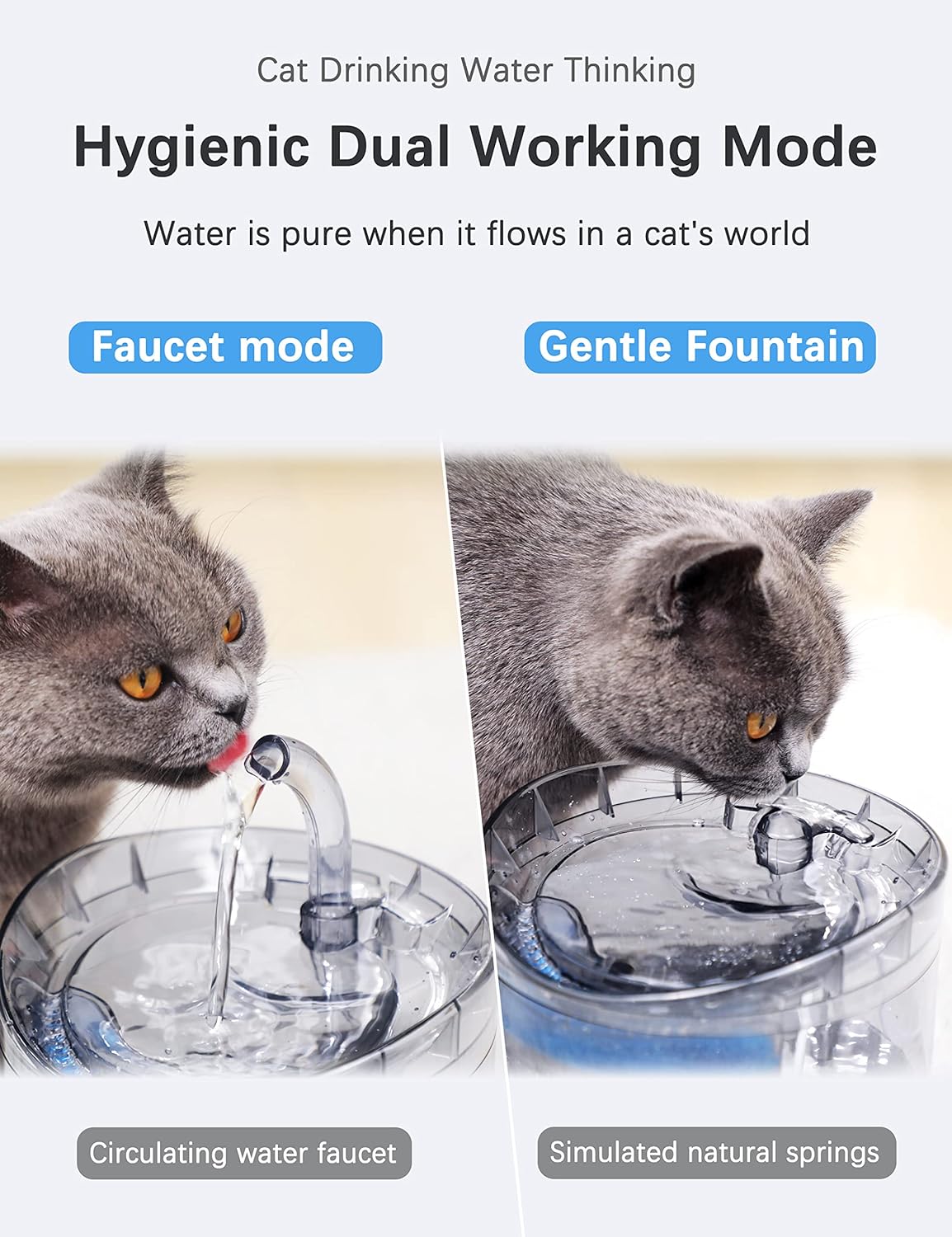Cat Dog Water Fountain Pet Water Dispenser 1.8L Automatic Drinking Fountain for Cats Kitty Indoor-Pet Care &gt; Cat Supplies-PEROZ Accessories