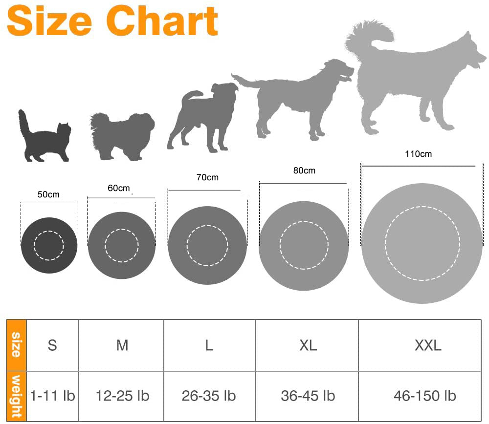 Soft Dog Bed Round Washable Plush Pet Kennel Cat Bed Mat Sofa Large 70cm-Pet Beds-PEROZ Accessories