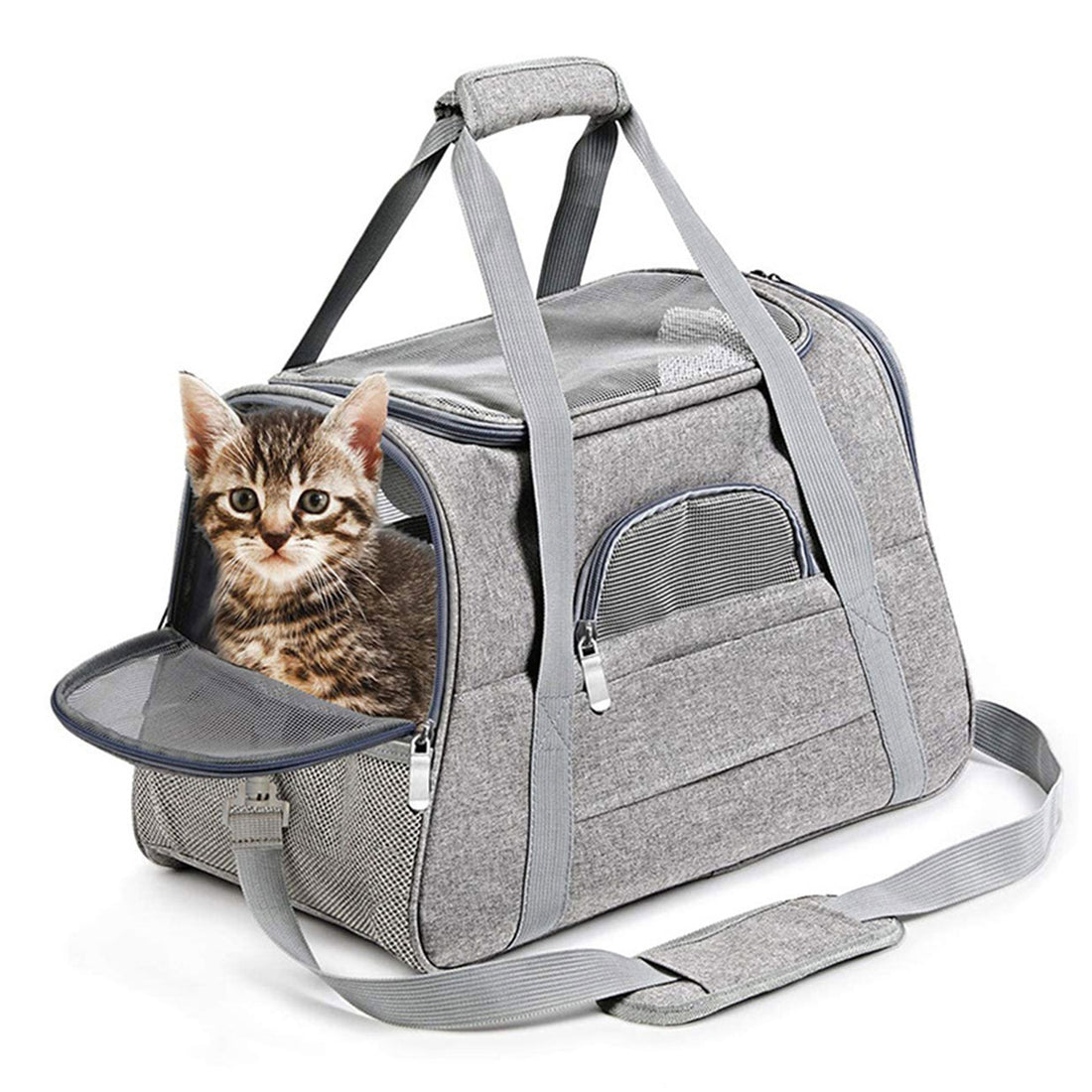 Pet Carrier Bag Travel Bag for Cats and Small Dogs Cozy Bed, Shoulder Strap-Pet Care &gt; Cat Supplies-PEROZ Accessories