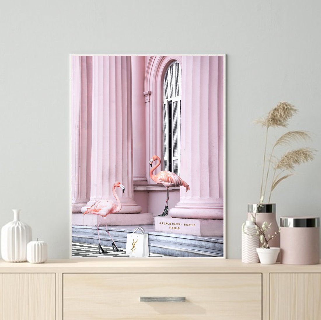 Interior Ave - Saint Pink - 90cm x 60cm White Framed Artwork-Wall Art-PEROZ Accessories
