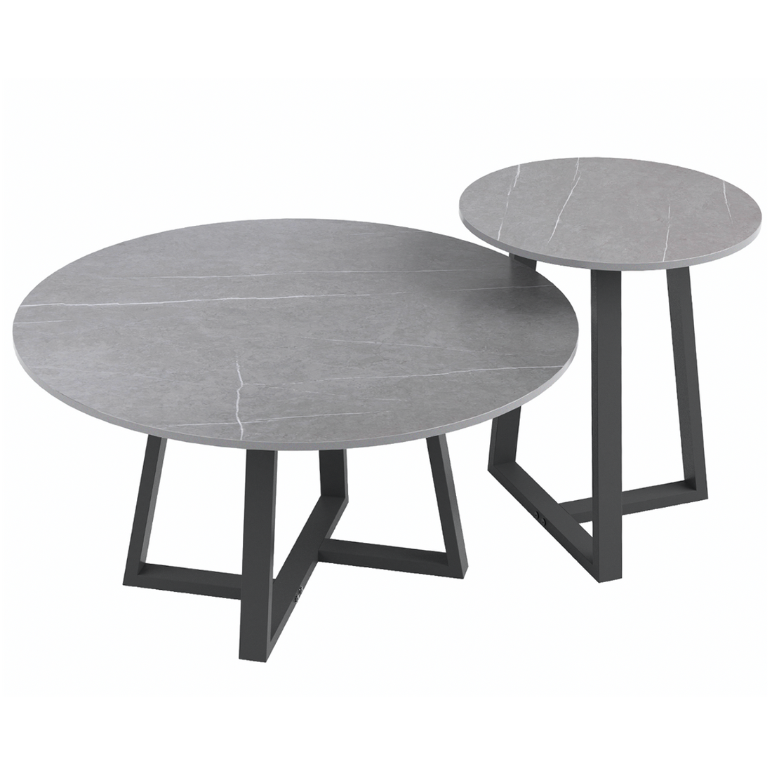 Interior Ave - Broadway Two Tier Stone Coffee Table Set-Furniture &gt; Living Room-PEROZ Accessories
