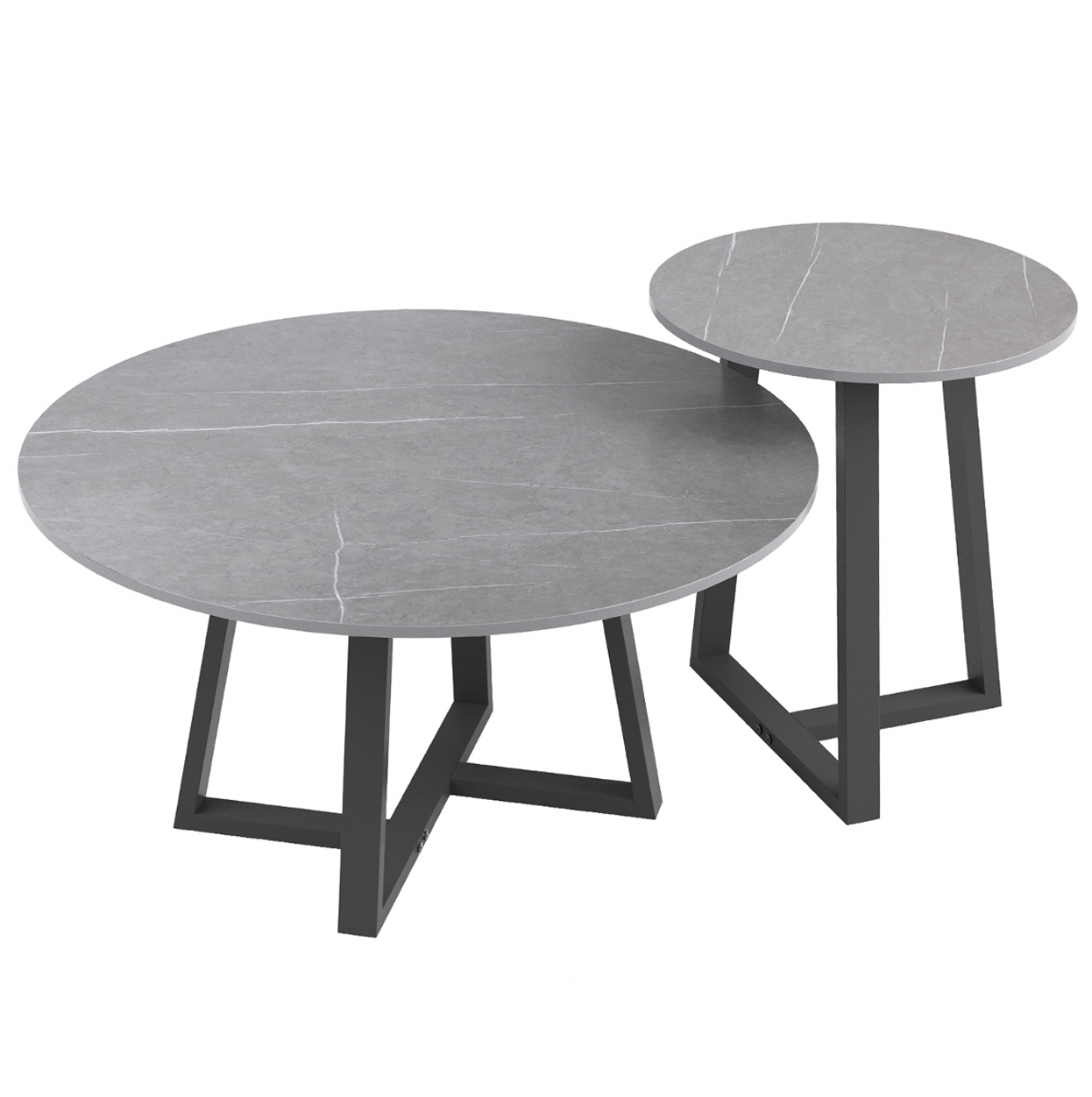 Interior Ave - Broadway Two Tier Stone Coffee Table Set-Furniture &gt; Living Room-PEROZ Accessories