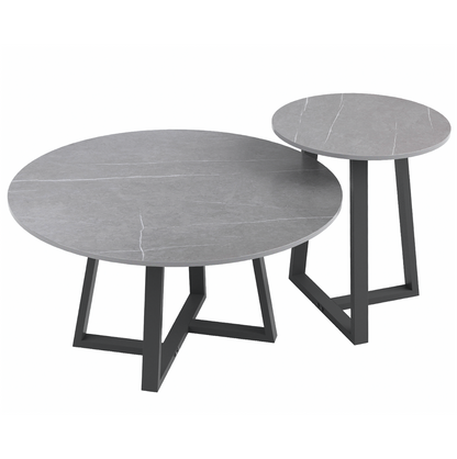 Interior Ave - Broadway Two Tier Stone Coffee Table Set-Furniture &gt; Living Room-PEROZ Accessories