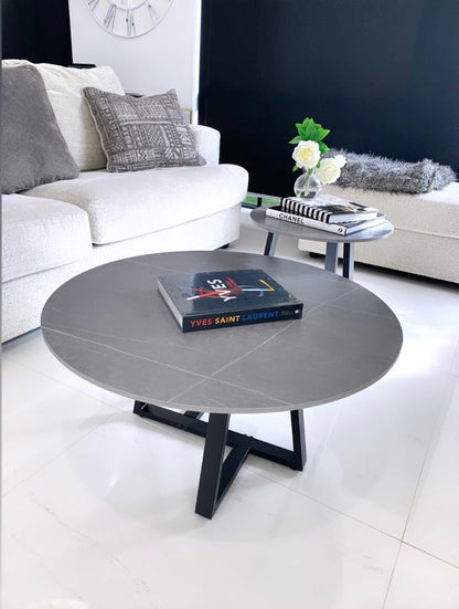 Interior Ave - Broadway Two Tier Stone Coffee Table Set-Furniture &gt; Living Room-PEROZ Accessories