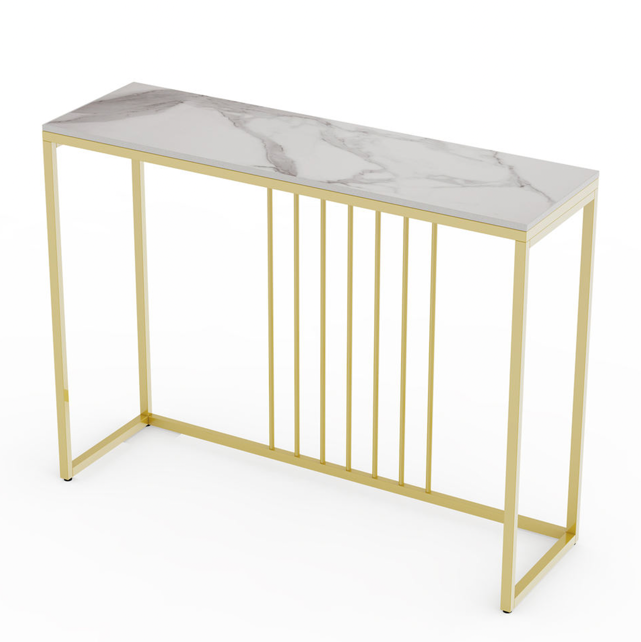 Interior Ave - Stone Marble Console - Marble &amp; Gold-Furniture &gt; Living Room-PEROZ Accessories