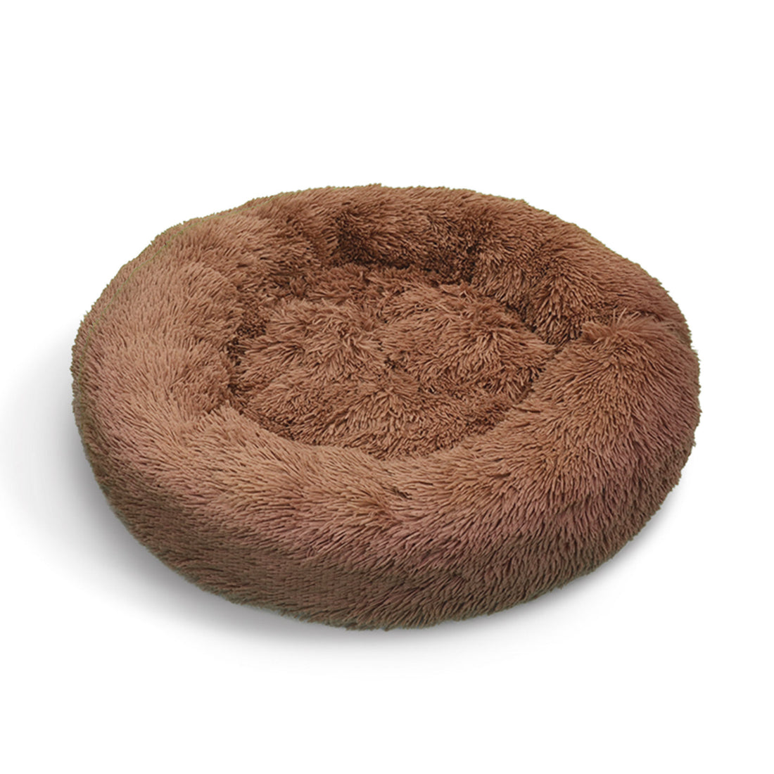 Pet Dog Bed Bedding Warm Plush Round Soft Dog Nest Light Coffee XL 100cm-Pet Beds-PEROZ Accessories
