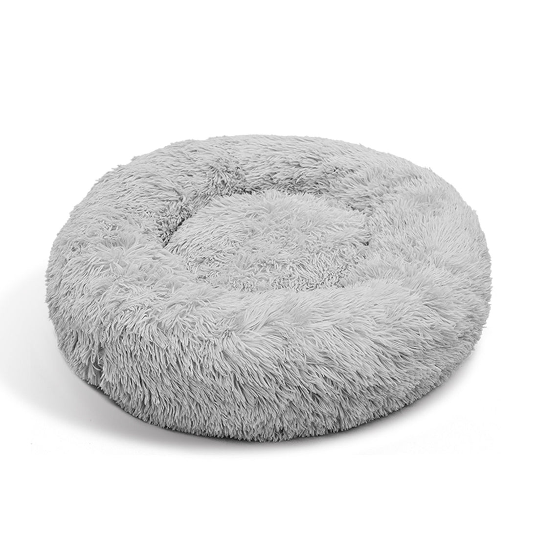 Pet Dog Bed Bedding Warm Plush Round Comfortable Dog Nest Light Grey Large 90cm Large-Pet Beds-PEROZ Accessories