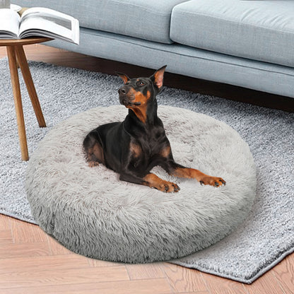 Pet Dog Bed Bedding Warm Plush Round Comfortable Dog Nest Light Grey M 70cm-Pet Beds-PEROZ Accessories