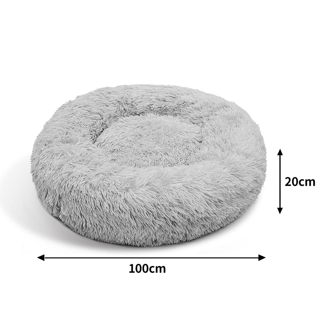 Pet Dog Bed Bedding Warm Plush Round Comfort Dog Nest Light Grey kennel XL 100cm-Pet Beds-PEROZ Accessories