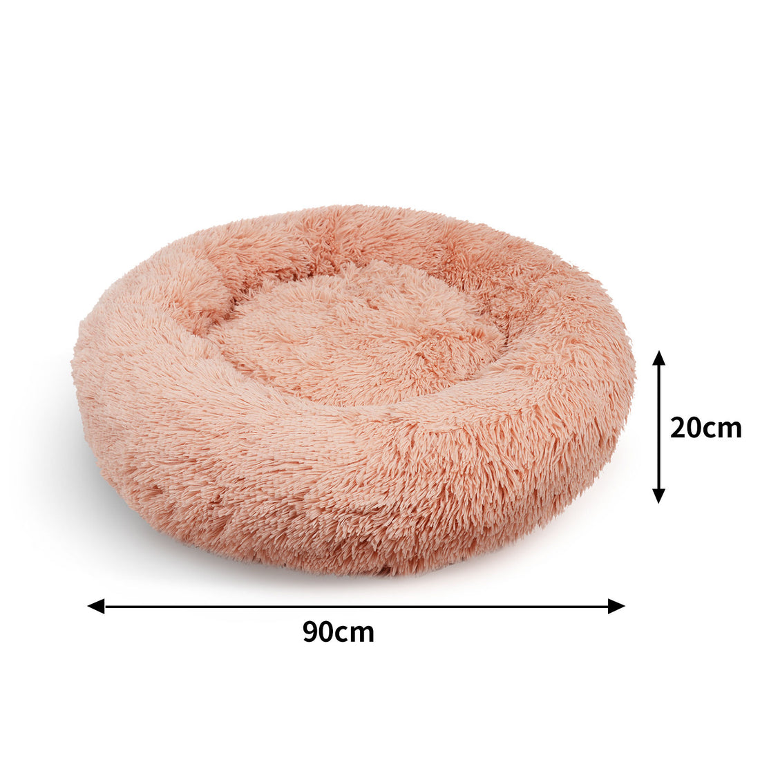 Pet Dog Bedding Warm Plush Round Comfortable Nest Comfy Sleeping kennel Pink Large 90cm-Pet Beds-PEROZ Accessories