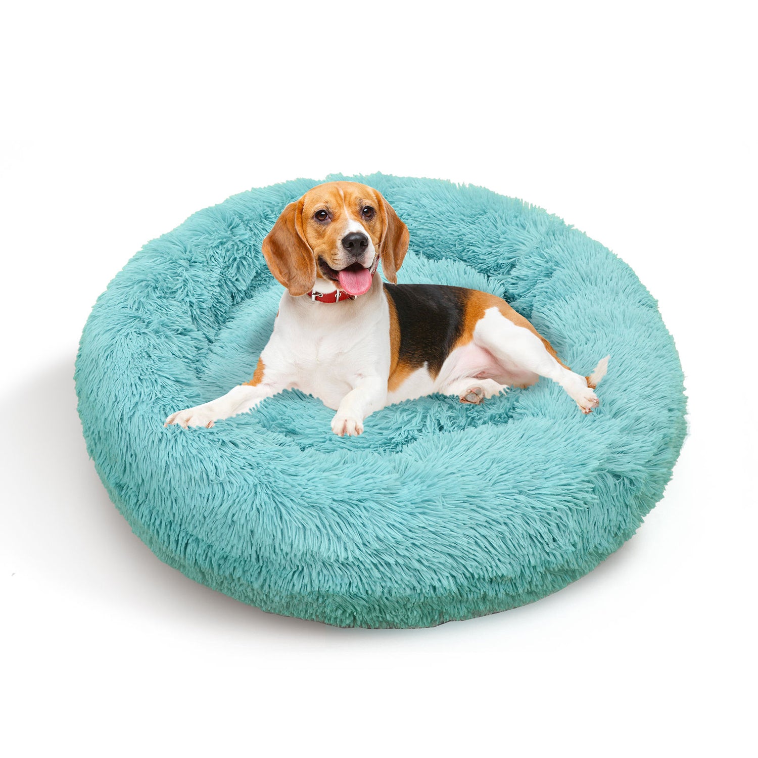 Pet Dog Bedding Warm Plush Round Comfortable Nest Comfy Sleeping kennel Green Large 90cm-Pet Beds-PEROZ Accessories