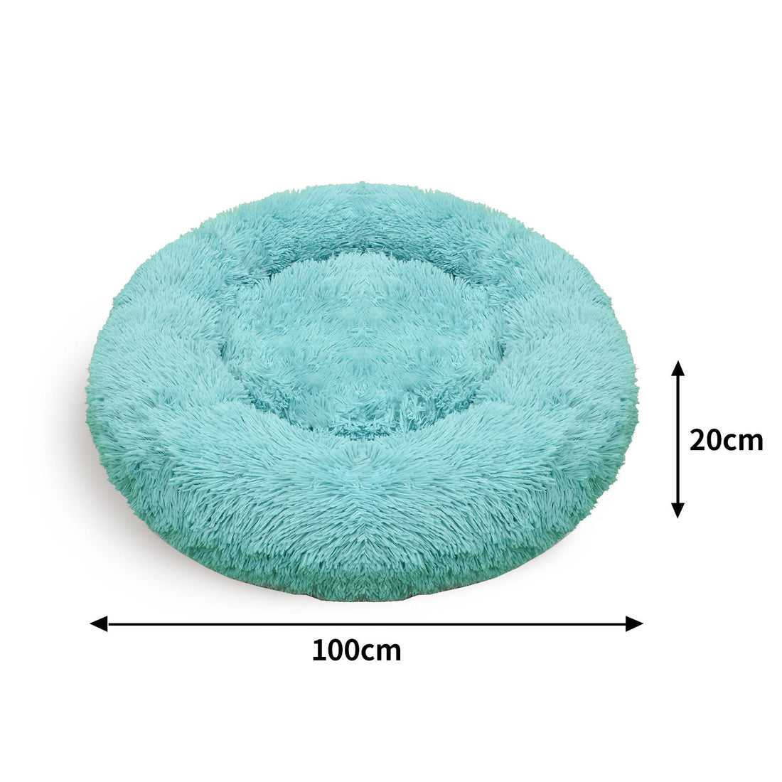 Pet Dog Bedding Warm Plush Round Comfortable Nest Comfy Sleep Kennel Green 100cm-Pet Beds-PEROZ Accessories