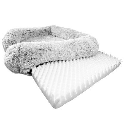 Dog Pet Warm Soft Plush Nest Comfy Kennel Sleeping Calming Bed Memory Foam XL-Pet Beds-PEROZ Accessories