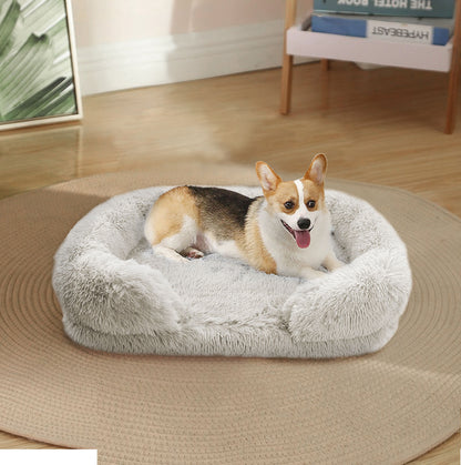 Dog Pet Warm Soft Plush Nest Comfy Kennel Sleeping Calming Bed Memory Foam XL-Pet Beds-PEROZ Accessories