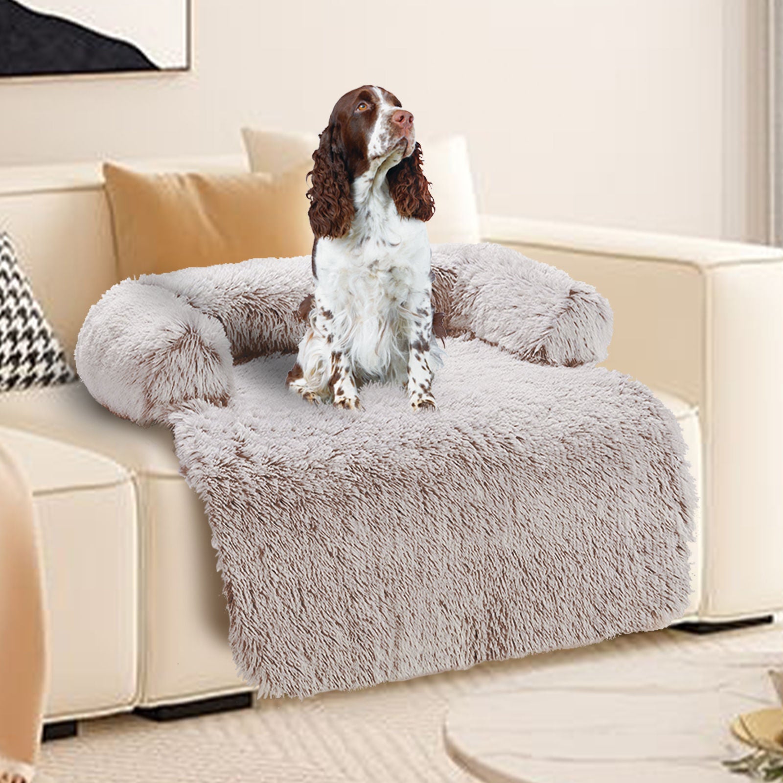 Pet Sofa Bed Dog Calming Sofa Cover Protector Cushion Plush Mat L-Pet Beds-PEROZ Accessories