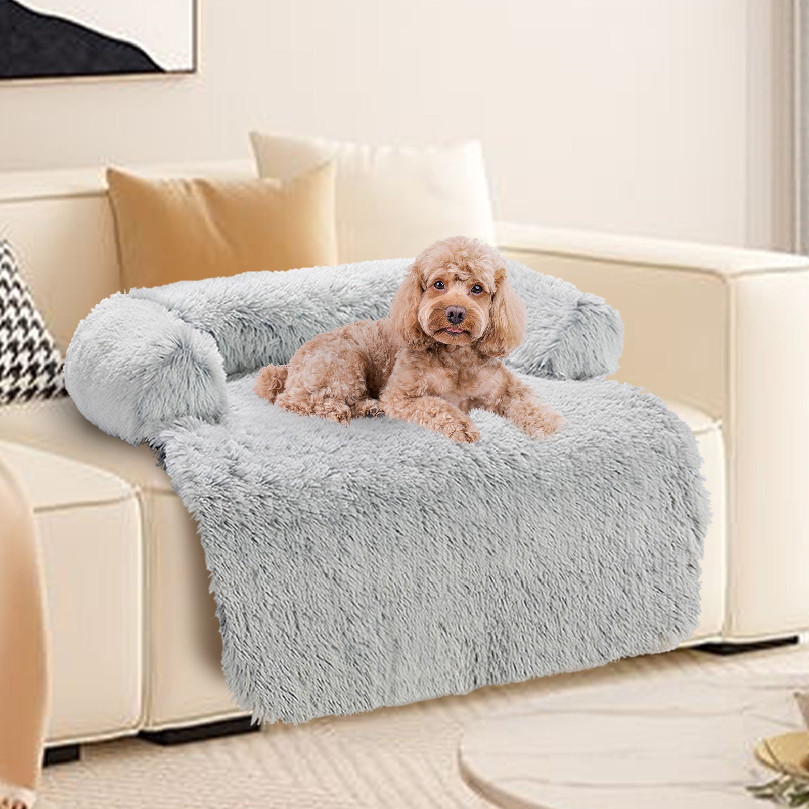 Kids Pet Sofa Bed Dog Cat Calming Waterproof Sofa Cover Protector Slipcovers M-Pet Beds-PEROZ Accessories