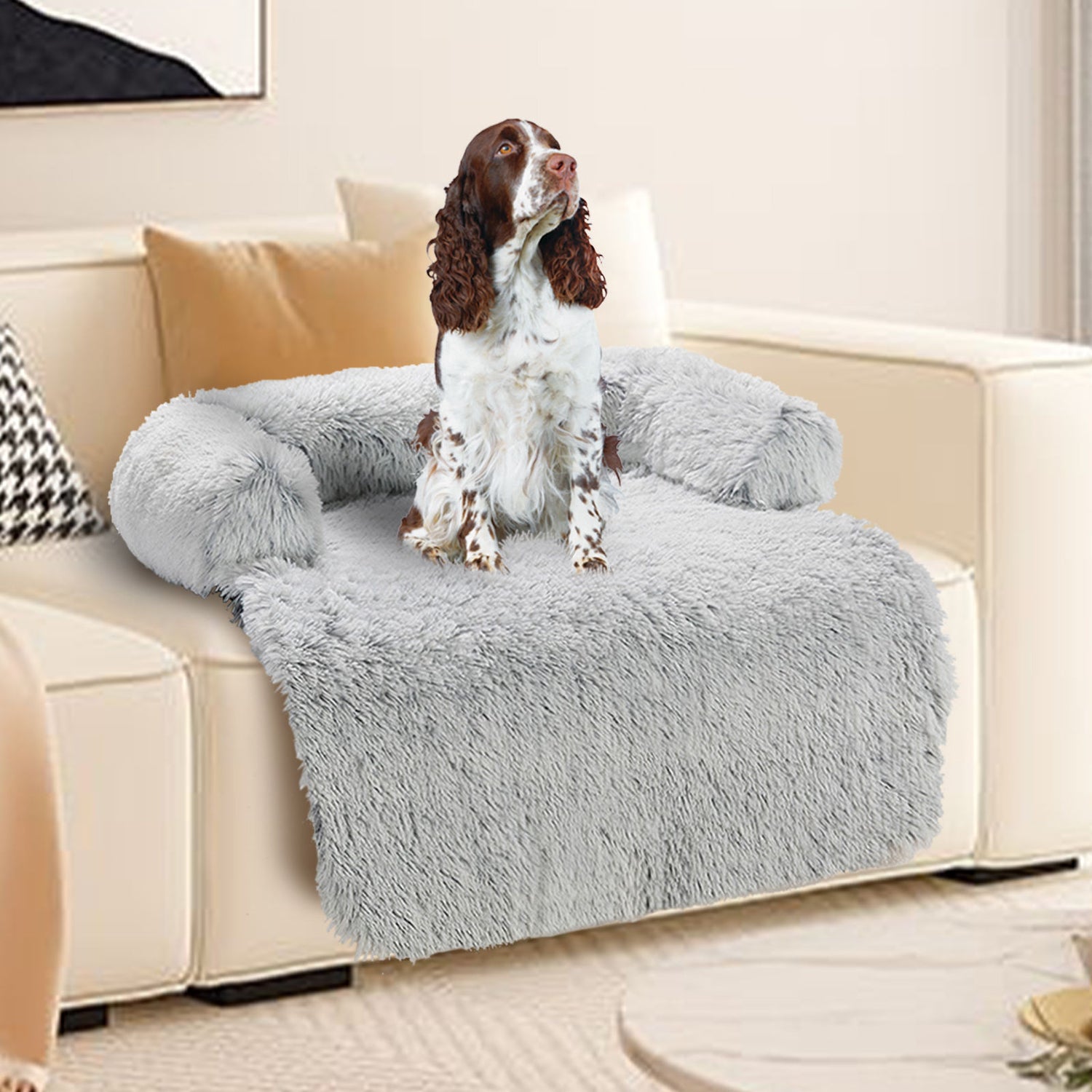 Kids Pet Sofa Bed Dog Cat Calming Waterproof Sofa Cover Protector Slipcovers M-Pet Beds-PEROZ Accessories