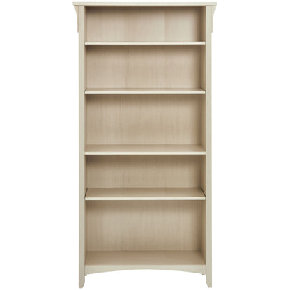 Salinas 5 Shelf Bookcase White-Bookcases &amp; Shelves-PEROZ Accessories