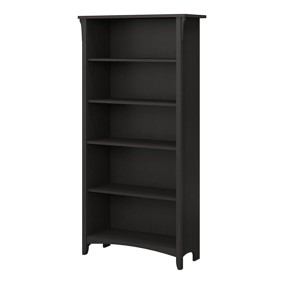 Salinas 5 Shelf Bookcase Black-Bookcases &amp; Shelves-PEROZ Accessories