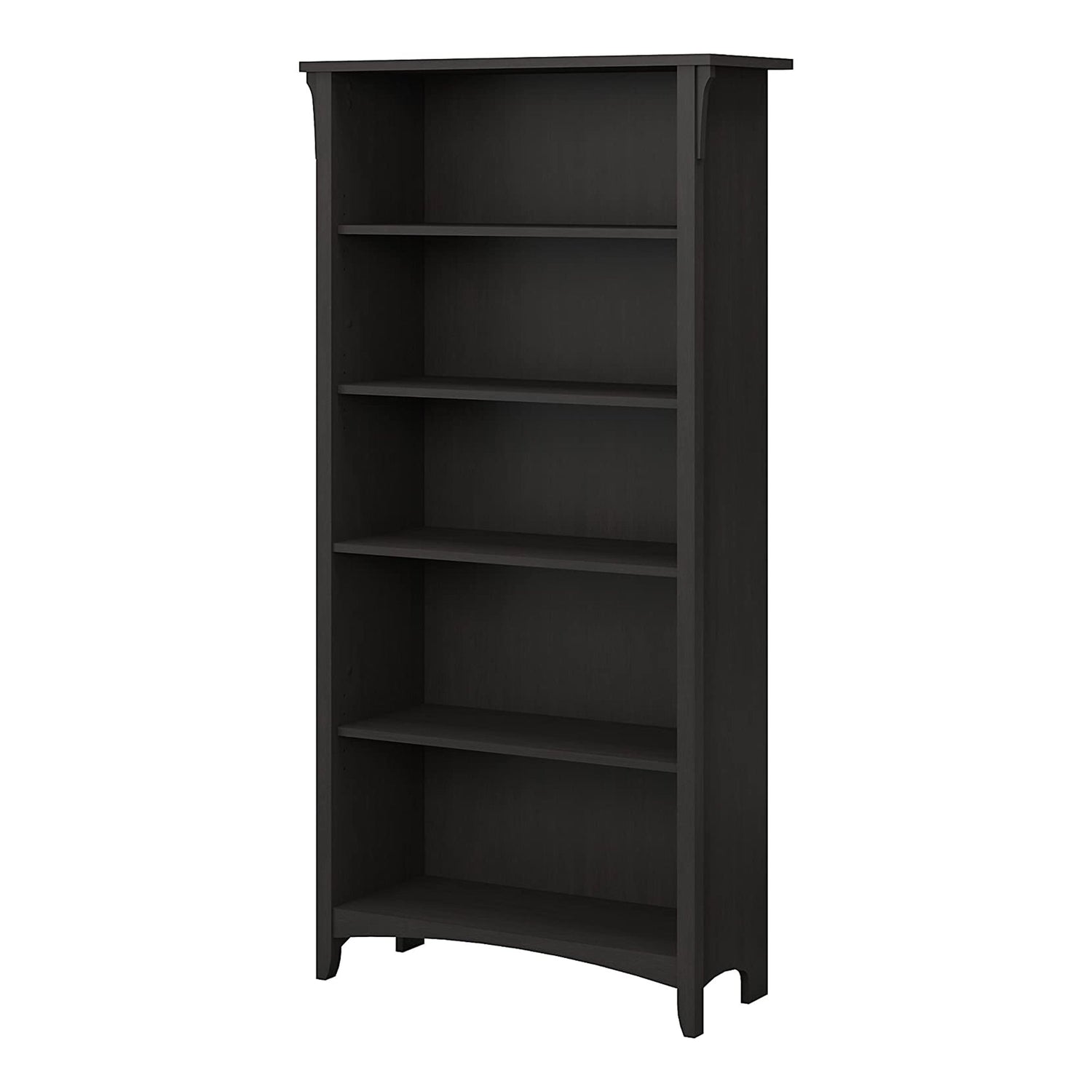 Salinas 5 Shelf Bookcase Black-Bookcases &amp; Shelves-PEROZ Accessories