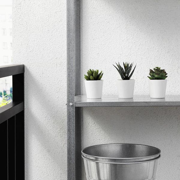 3 Pack of Artificial Succulent Potted Plants in White Plastic 6cm Pot Interior Decoration-Home &amp; Garden &gt; Artificial Plants-PEROZ Accessories