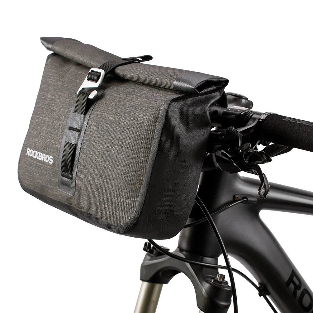 Bike Roll Bag Handlebar Panniers MTB Road Hyybrid Cruiser Commute Bike Scooter Large 5-6L Capacity Waterproof Adjustable Straps Rockbros-Sports &amp; Fitness &gt; Bikes &amp; Accessories-PEROZ Accessories