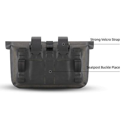 Bike Roll Bag Handlebar Panniers MTB Road Hyybrid Cruiser Commute Bike Scooter Large 5-6L Capacity Waterproof Adjustable Straps Rockbros-Sports &amp; Fitness &gt; Bikes &amp; Accessories-PEROZ Accessories