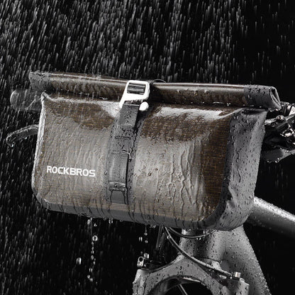 Bike Roll Bag Handlebar Panniers MTB Road Hyybrid Cruiser Commute Bike Scooter Large 5-6L Capacity Waterproof Adjustable Straps Rockbros-Sports &amp; Fitness &gt; Bikes &amp; Accessories-PEROZ Accessories
