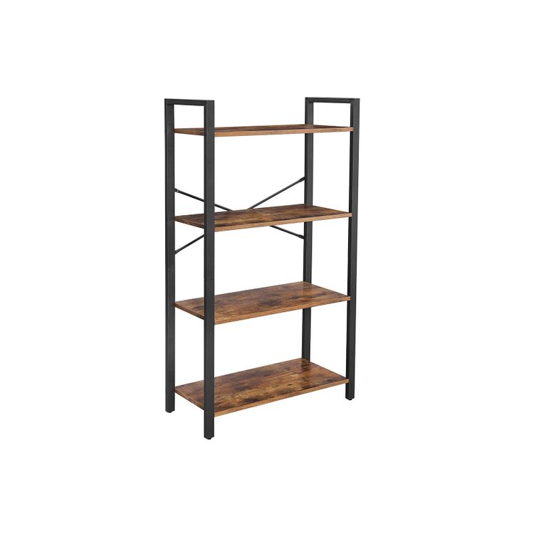 VASAGLE 4-Tier Industrial Ladder Shelf Living Room Bookcase-Bookcases &amp; Shelves-PEROZ Accessories