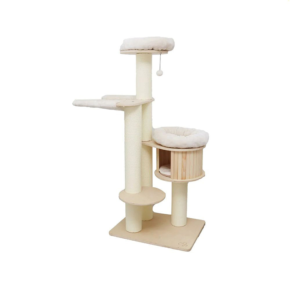 CATIO VINTAGE Solid Wood Cat Climbing Tree Post Scratcher 176cm-Pet Care &gt; Toys-PEROZ Accessories