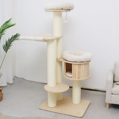 CATIO VINTAGE Solid Wood Cat Climbing Tree Post Scratcher 176cm-Pet Care &gt; Toys-PEROZ Accessories