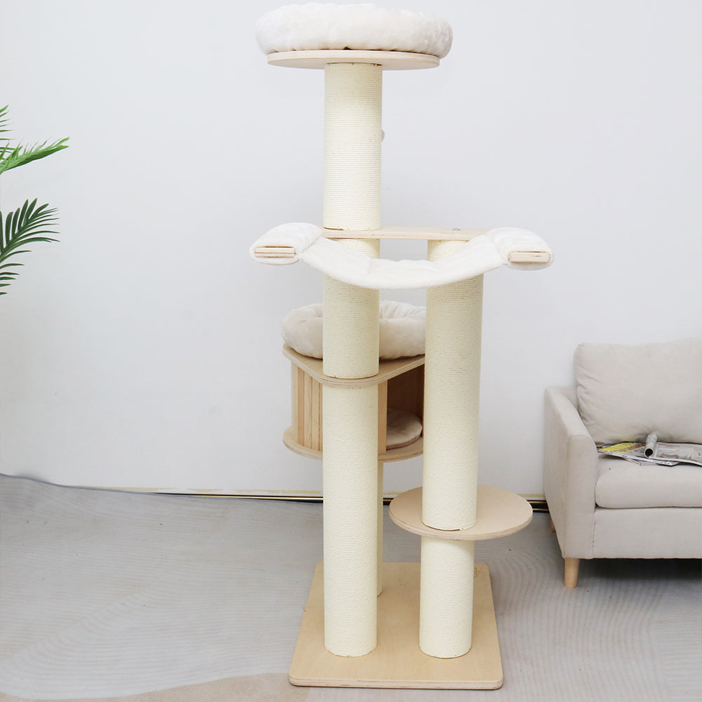 CATIO VINTAGE Solid Wood Cat Climbing Tree Post Scratcher 176cm-Pet Care &gt; Toys-PEROZ Accessories