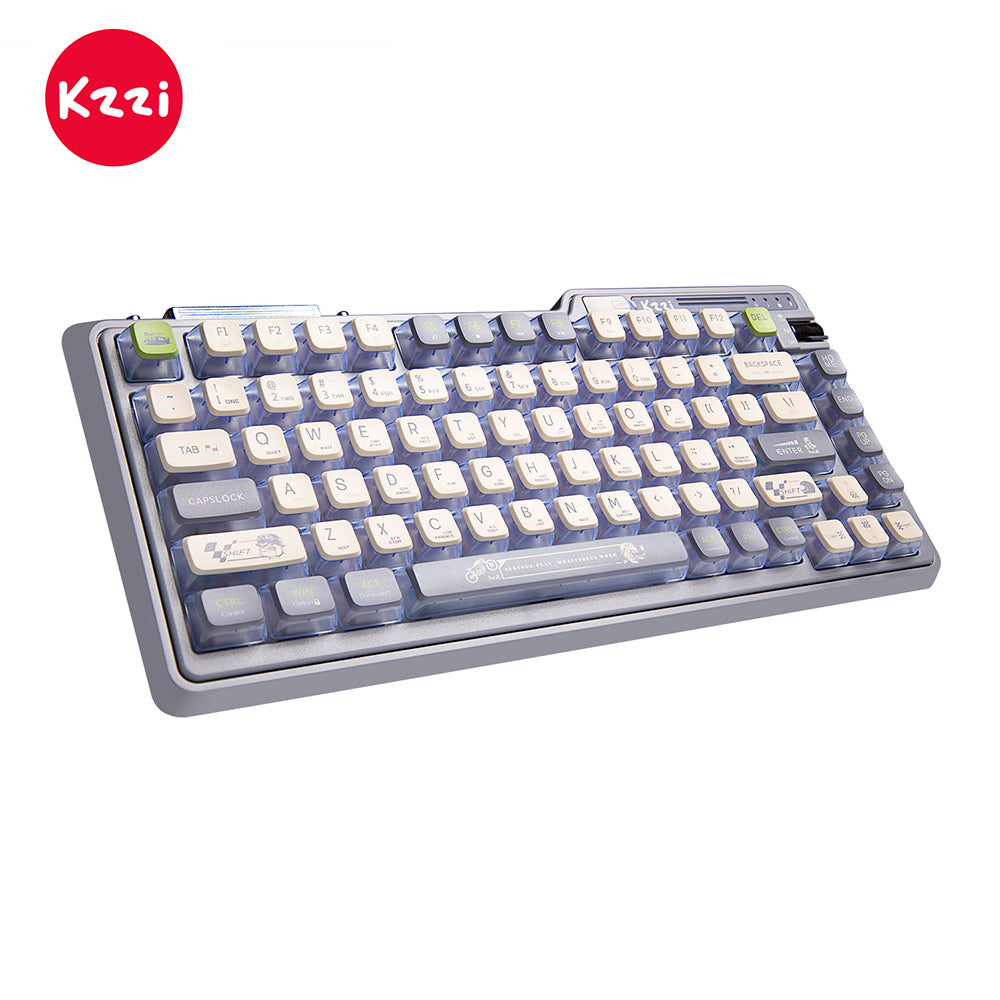 KZZI K75 PRO RGB 75% Wireless Gasket Mechanical Night Grey Keyboard, Triple Mode, Eternity Tactile Switch-Electronics &gt; Computer Accessories-PEROZ Accessories