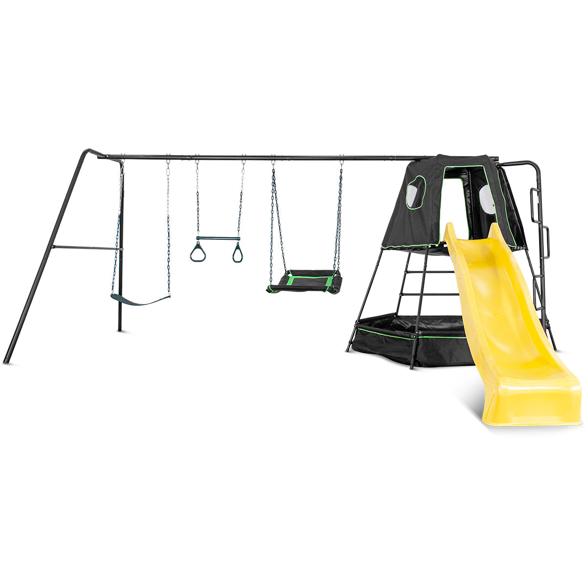 Lifespan Kids Pallas Play Tower with Metal Swing Set in Yellow Slide-Baby &amp; Kids &gt; Toys-PEROZ Accessories