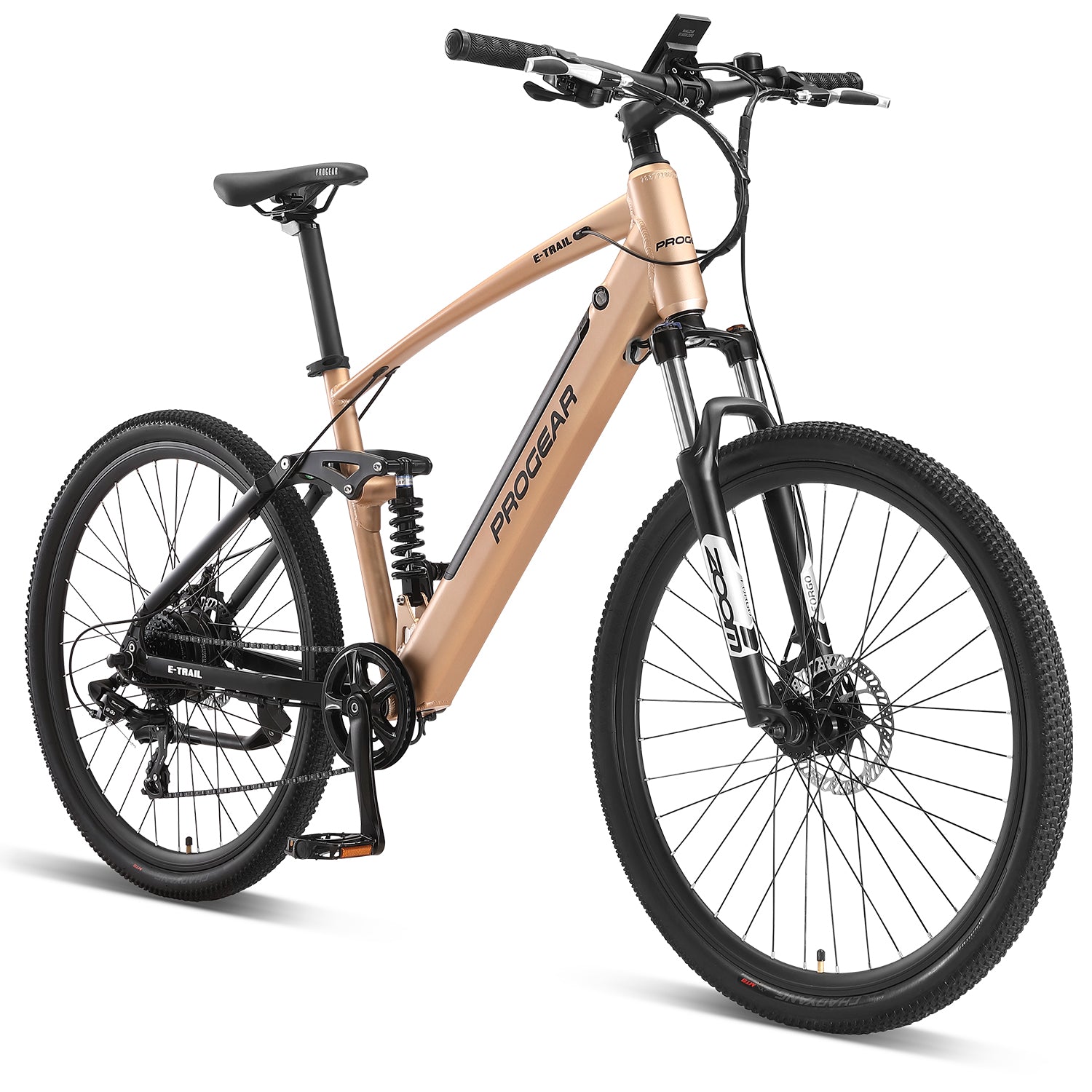 Progear Bikes E-Trail Dual Suspension E-Bike 27.5*18&quot; in Sandstorm-Sports &amp; Fitness &gt; Bikes &amp; Accessories-PEROZ Accessories
