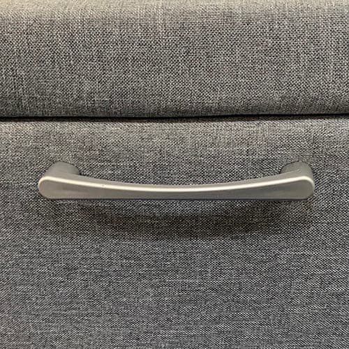4 Pieces Storage Bedroom Suite Upholstery Fabric in Light Grey with Base Drawers Queen Size Oak Colour Bed, Bedside Table &amp; Tallboy-Furniture &gt; Bedroom-PEROZ Accessories