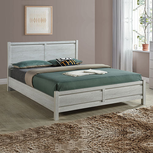 Queen Size Bed Frame Natural Wood like MDF in Oak Colour-Furniture &gt; Bedroom-PEROZ Accessories
