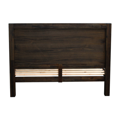 Bed Frame Double Size in Solid Wood Veneered Acacia Bedroom Timber Slat in Chocolate-Bed Frames-PEROZ Accessories