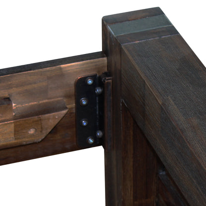 Bed Frame Double Size in Solid Wood Veneered Acacia Bedroom Timber Slat in Chocolate-Bed Frames-PEROZ Accessories