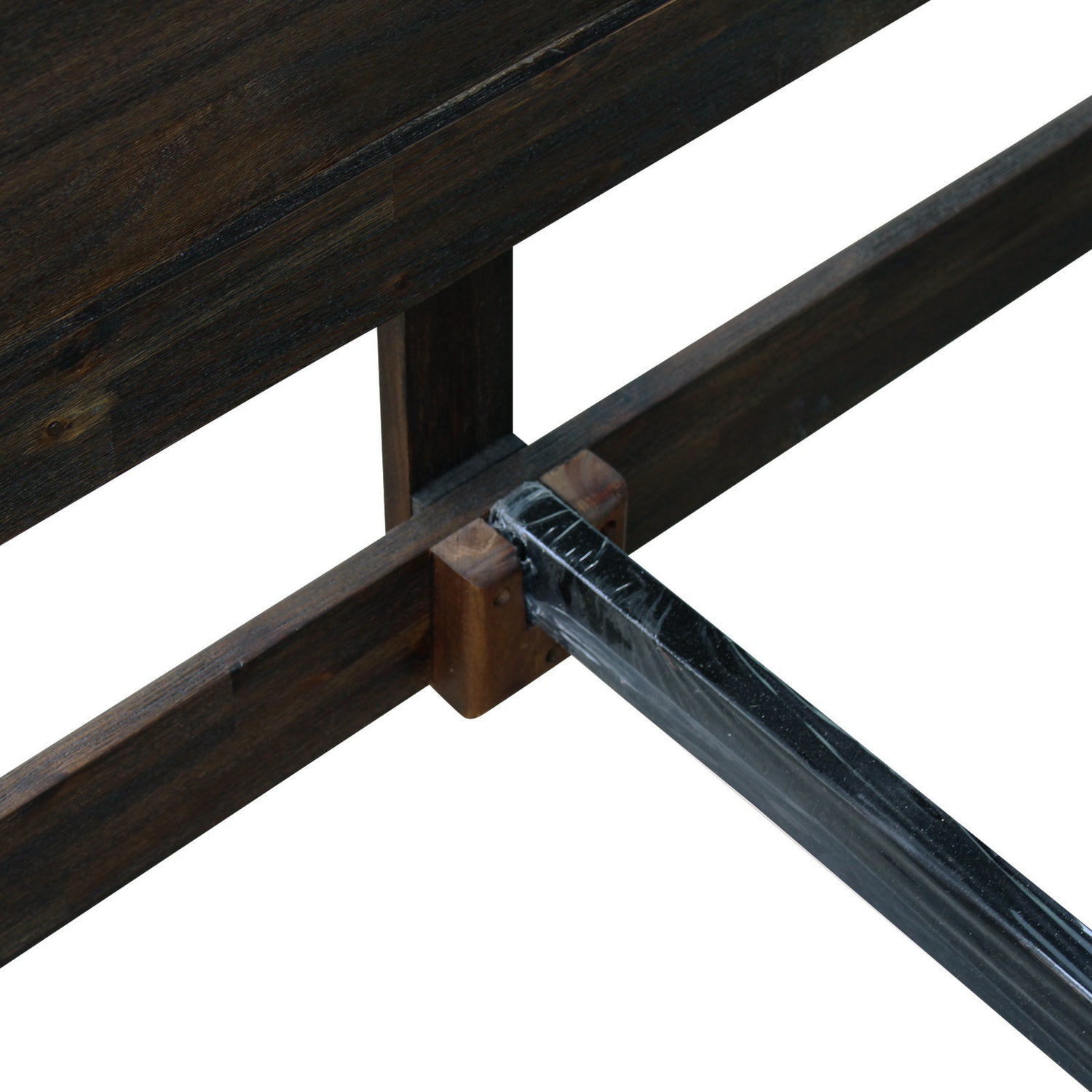 Bed Frame Double Size in Solid Wood Veneered Acacia Bedroom Timber Slat in Chocolate-Bed Frames-PEROZ Accessories